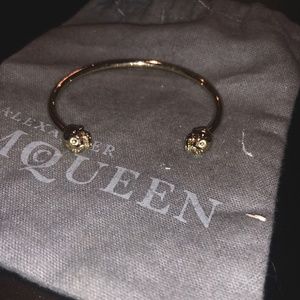 Alexander McQueen Gold Skull Bracelet